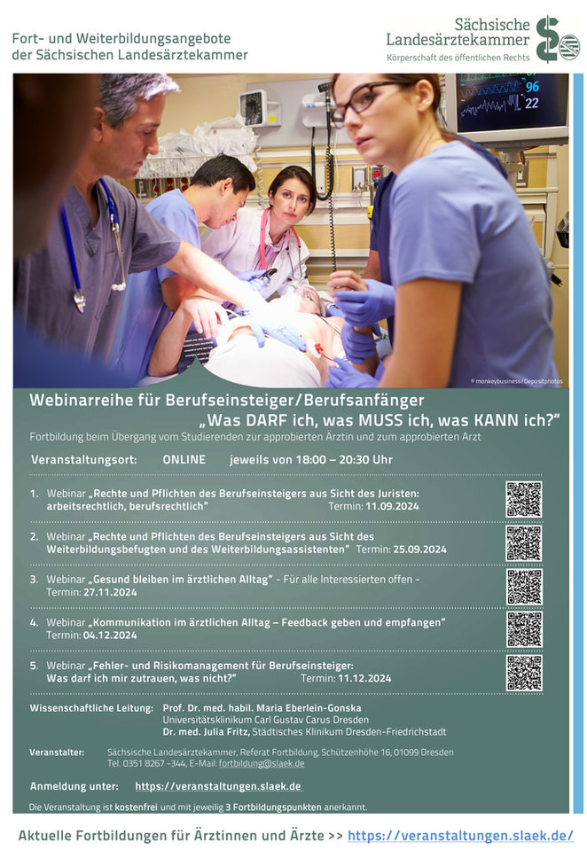 Plakat - Webinarreihe Junge Ärzte